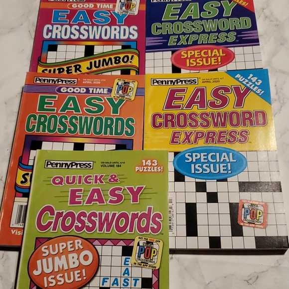 Pennypress Games Pennypress Easy Crossword Games Puzzles 5 Books 